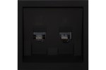 Lezard 745-4288-144 ESTET Розетка компьютер+телефон чёрный бархат с модулем Cat 6