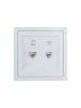 Lezard 704-0288-144 ZIMA Розетка компьютер+телефон белая с модулем Cat 6