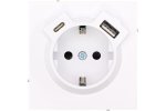 Lezard 745-0288-181TC ESTET Розетка с/з TC + USB разъем белая