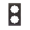 Lezard 703-4125-152 RAIN Рамка 2-ая верт. с вст. цв. черный графит матовый + хром