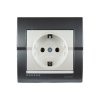 Lezard 702-2930-122 DERIY Розетка с/з керамика темно-серая и жемчужно-белая металлик