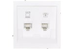 Lezard 745-0288-144 ESTET Розетка компьютер+телефон белая с модулем Cat 6