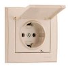 Lezard RAIN Розетка с заземлением с крышкой керамика, 703-0303-123