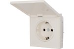 Lezard 745-9088-123BIPCH ESTET Розетка с/з с крышкой ПБТ, слоновая кость, IP-44