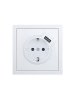 Lezard 704-0288-181 ZIMA Розетка с/з + USB разъем