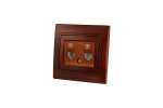 Lezard 701-0505-138 MIRA Розетка телефонная двойная евро махагон