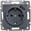 Lezard 704-7488-181TC ZIMA Розетка с/з TC + USB разъем
