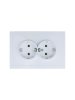 Lezard 704-0200-127BQC ZIMA Розетка 2-ая с/з ПБТ