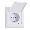 Lezard RAIN Розетка с заземлением с крышкой керамика, 703-0202-123