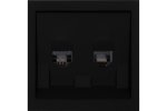 Lezard 745-4288-142 ESTET Розетка 2-ая компьютерная чёрный бархат с модулем CAT6