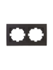 Lezard 703-4125-147 RAIN Рамка 2-ая гориз. с вст. цв. черный графит матовый + хром