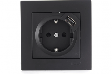 Фотография товара 'Lezard 703-4188-182 RAIN Розетка с/з + USB разъём двойная'