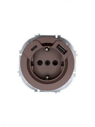 Фотография товара 'Lezard 743-7388-181TC OSEN Розетка с/з TC + USB разъем шоколад'