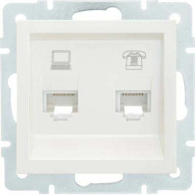 Фотография товара 'Lezard 742-4388-138 VESNA Розетка телефонная двойная евро'