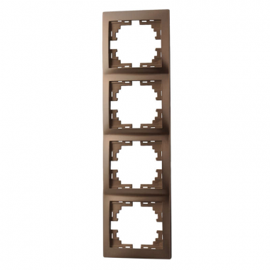 Фотография товара 'Lezard 702-3100-154DERIY Рамка 4-ая вертикальная светло-коричневая металлик'