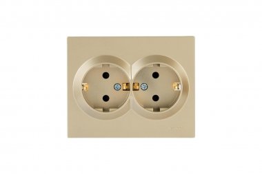 Фотография товара 'Lezard 742-3600-178B VESNA Розетка двойная с защитой от детей ПБТ'