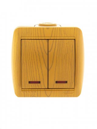 Фотография товара 'Lezard NATA Выключатель двойной с подсветкой, 710-0700-112'