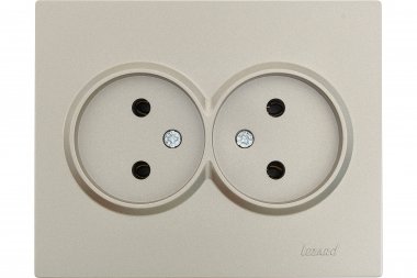 Фотография товара 'Lezard VESNA Розетка двойная без заземления ПБТ, 742-3700-128B'