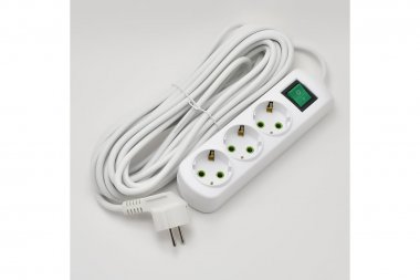 Фотография товара 'Lezard 721-0310-302 LETITIA Удлинитель с/з 3 входа 10 метров с выключателем'