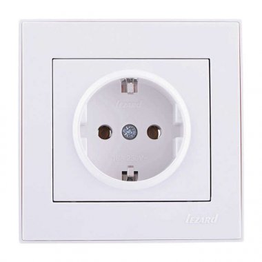 Фотография товара 'Lezard RAIN Розетка с заземлением керамика, 703-0202-122'