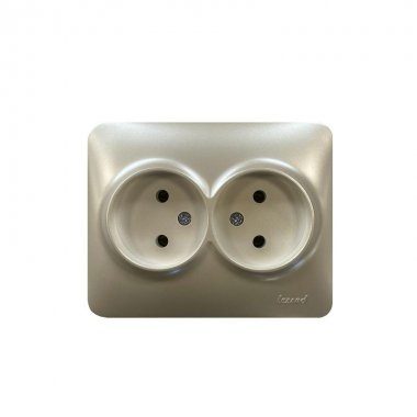 Фотография товара 'Lezard KARINA LIFE Розетка двойная без заземления ПБТ, 708-3000-128B'