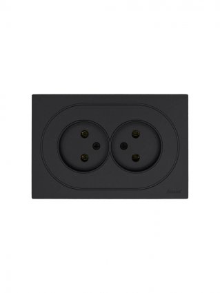 Фотография товара 'Lezard 743-4200-128B OSEN Розетка двойная б/з ПБТ чёрный бархат'