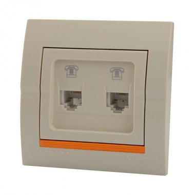 Фотография товара 'Lezard DERIY Розетка телефонная двойная, 702-0303-138'