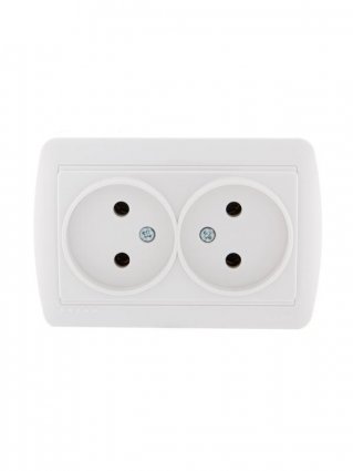 Фотография товара 'Lezard DEMET Розетка двойная без заземления закрытый корпус, 711-0200-128'