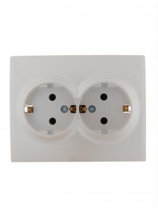 Фотография товара 'Lezard KARINA Розетка двойная с заземлением ПБТ, 707-3000-127B'
