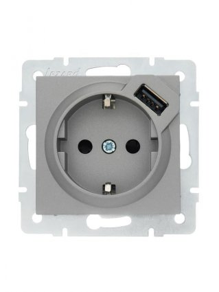 Фотография товара 'Lezard 742-3588-181 VESNA Розетка с/з + USB разъём'