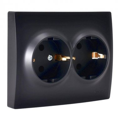 Фотография товара 'Lezard KARINA Розетка двойная с заземлением ПБТ, 707-4200-127B'