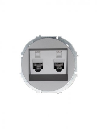 Фотография товара 'Lezard 743-7488-142 OSEN Розетка компьютерная двойная серый матовый с модулем Cat 6'