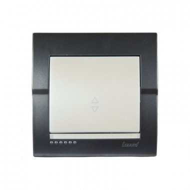 Фотография товара 'Lezard 702-2930-100 DERIY Выключатель темно-серый и жемчужно-белый металлик'