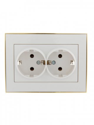 Фотография товара 'Lezard RAIN Розетка двойная с заземлением керамика, 703-0226-127'