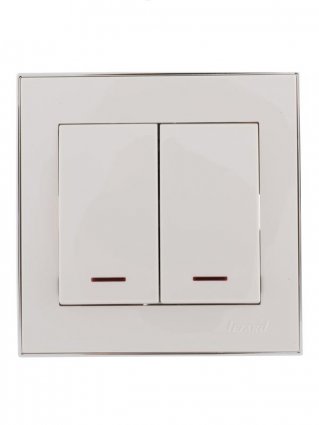 Фотография товара 'Lezard RAIN Выключатель двойной с подсветкой, 703-0225-112'