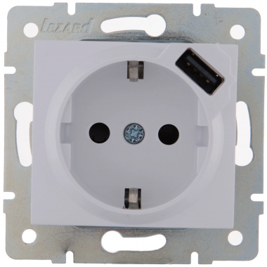 Фотография товара 'Lezard 742-4388-124B VESNA Розетка с защитой от детей ПБТ'