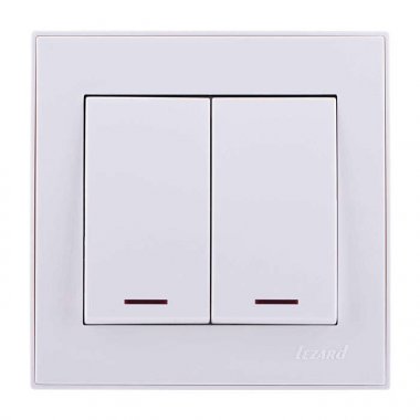 Фотография товара 'Lezard RAIN Выключатель двойной с подсветкой, 703-0202-112'