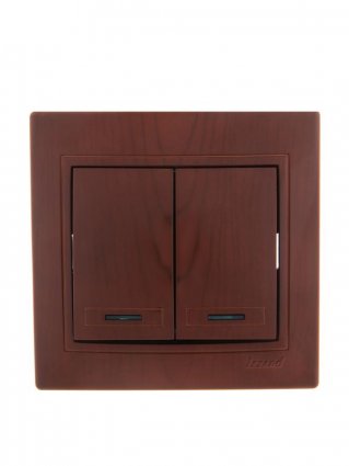 Фотография товара 'Lezard MIRA Выключатель двойной с подсветкой , 701-0601-112'