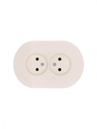 Фотография товара 'Lezard 744-9000-128B OSEN Розетка двойная б/з ПБТ слоновая кость круглая'