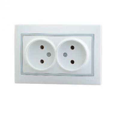 Фотография товара 'Lezard MIRA Розетка двойная без заземления керамика, 701-0215-128'