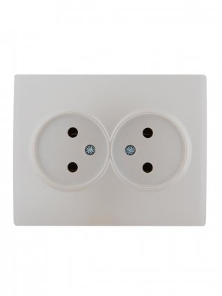 Фотография товара 'Lezard KARINA Розетка двойная без заземления керамика, 707-3000-128'