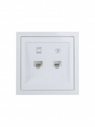 Фотография товара 'Lezard 704-0288-144 ZIMA Розетка компьютер+телефон белая с модулем Cat 6'