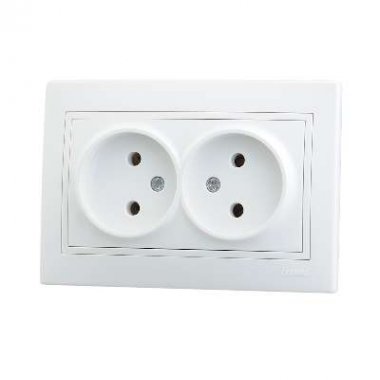 Фотография товара 'Lezard MIRA Розетка двойная без заземления керамика, 701-0202-128'