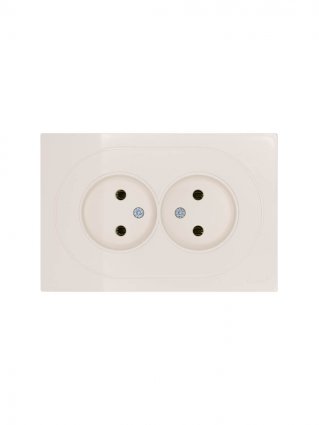 Фотография товара 'Lezard 743-9000-128B OSEN Розетка двойная б/з ПБТ слоновая кость'