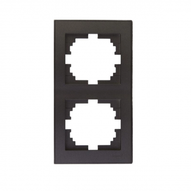 Фотография товара 'Lezard 703-4125-152 RAIN Рамка 2-ая верт. с вст. цв. черный графит матовый + хром'