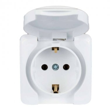 Фотография товара 'Lezard VIOLA Розетка с заземлением с крышкой керамика, 751-0200-123'