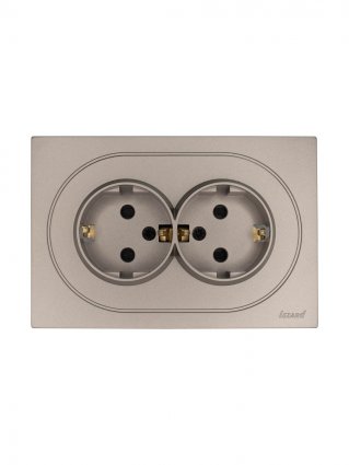 Фотография товара 'Lezard 743-3700-127BPCH OSEN Розетка двойная с защитой от детей ПБТ'
