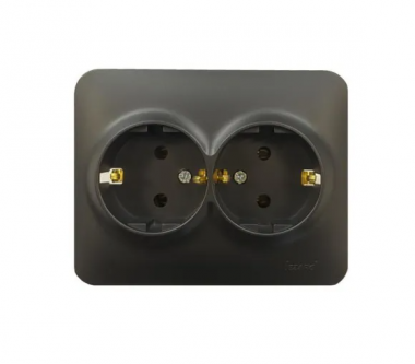 Фотография товара 'Lezard KARINA LIFE Розетка двойная с заземлением ПБТ, 708-4200-127B'