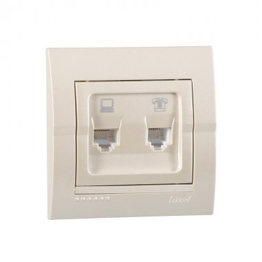 Фотография товара 'Lezard DERIY Розетка компьютер+телефон, 702-3030-143'