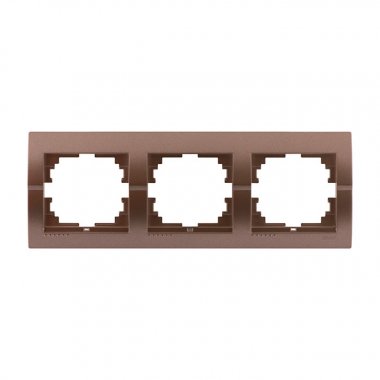 Фотография товара 'Lezard 702-3200-148 DERIY Рамка 3-ая горизонтальная коричневая металлик'